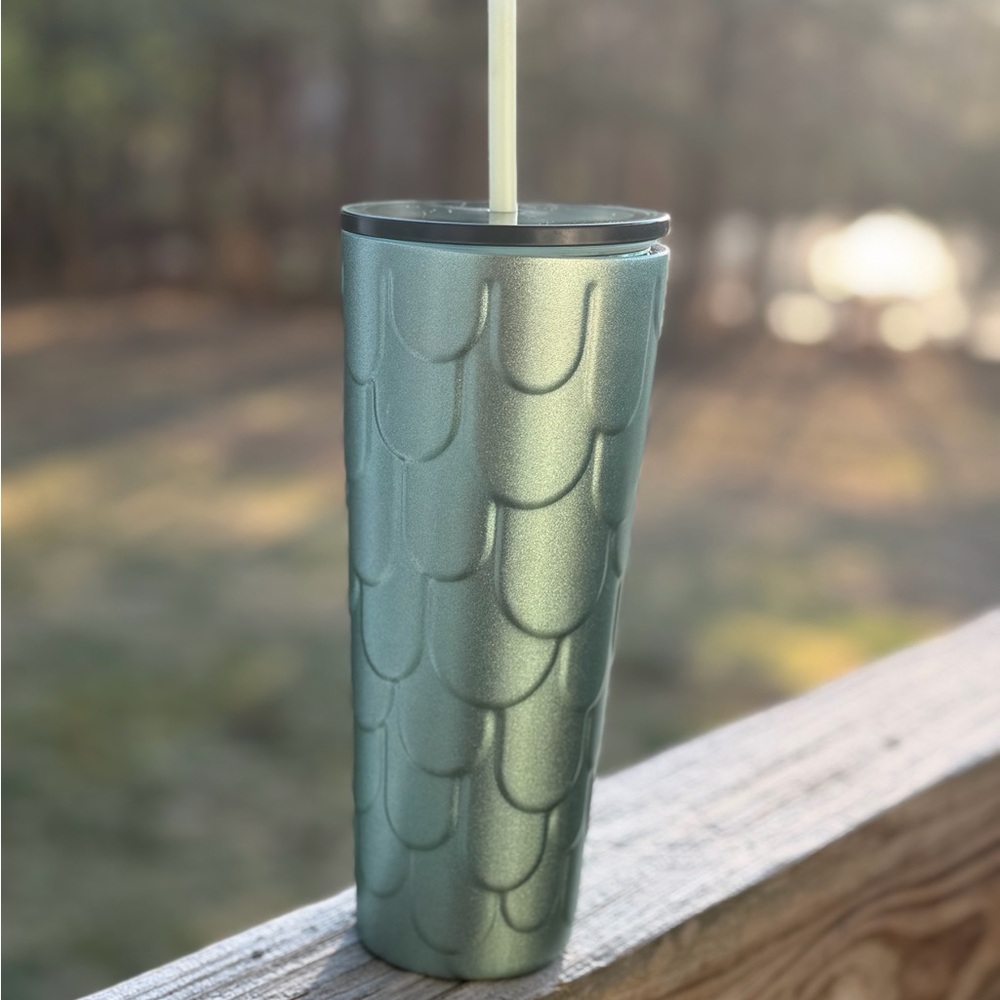 STARBUCKS-Insulated Mermaid Scale Tumbler - Metallic Teal